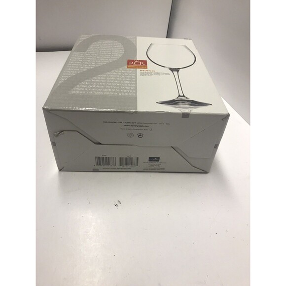 ITALY Wine RCR Goblets Crystal Glass Stem MADE IN ITALY NEW  In Original Box - Picture 4 of 7